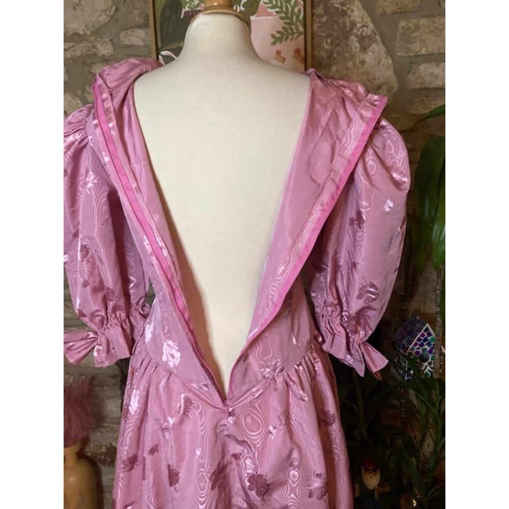 ๐ธ Vintage Handmade Pink Puffy Sleeve Party Dress ๐ M-L - Picture 10 of 10